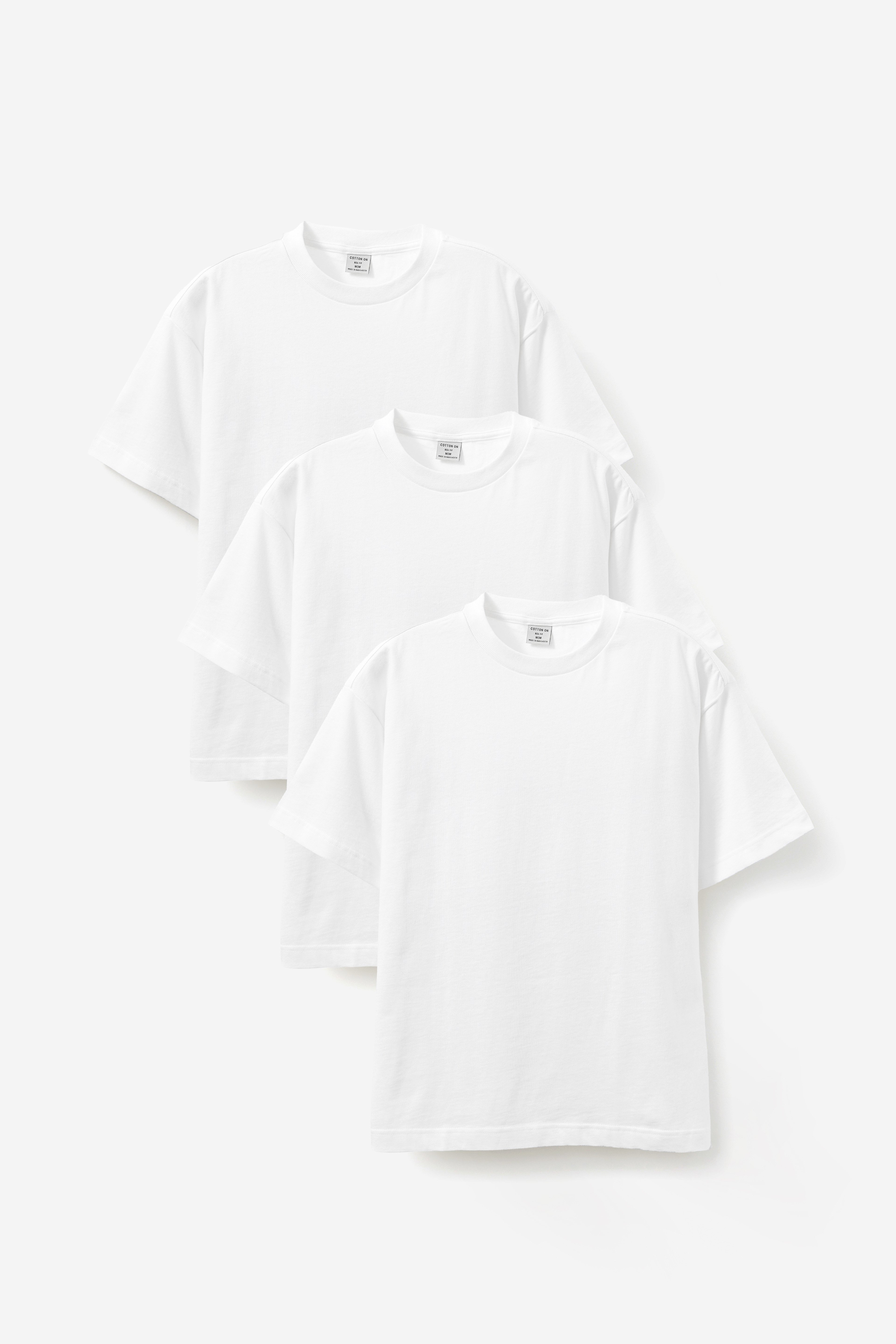 3 Pack Cropped Fit T-Shirt - White, 